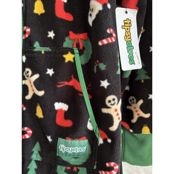 New Tipsy Elves Small Cookie Cutter Jumpsuit Full Zip Hooded Pockets - Picture 6 of 9